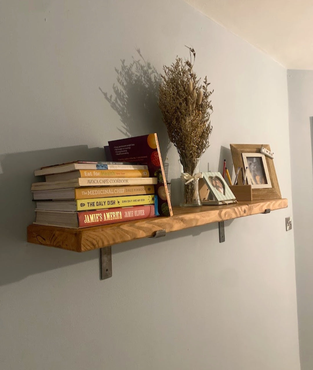 Chunky Shelves, Custom Made Rustic Wall Shelf, Solid Wood Shelf - with DOWN Industrial Style Brackets