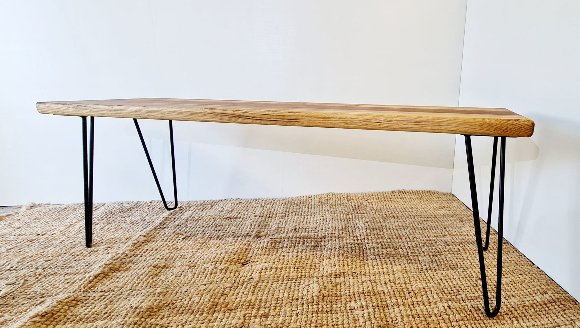 Solid Oak Hairpin Legs Kitchen Bench