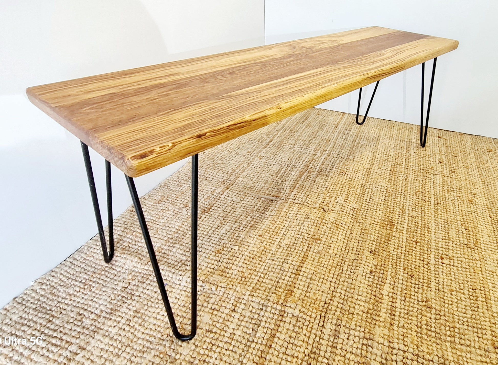 Solid Oak Hairpin Legs Kitchen Bench