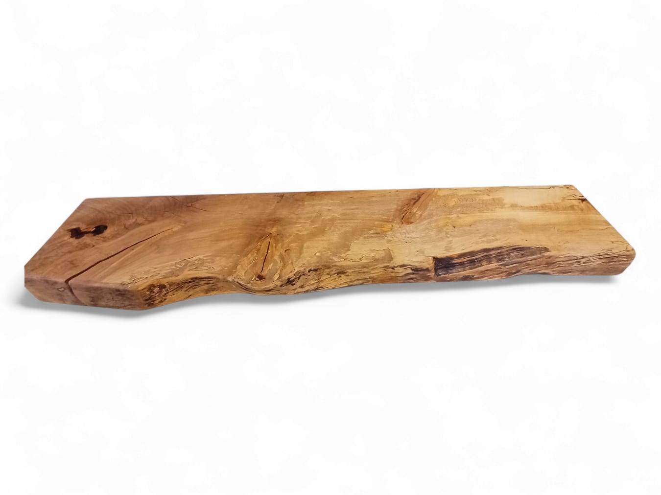 Live Edge Spalted Beech Rustic Floating Mantle, Fireplace Mantle