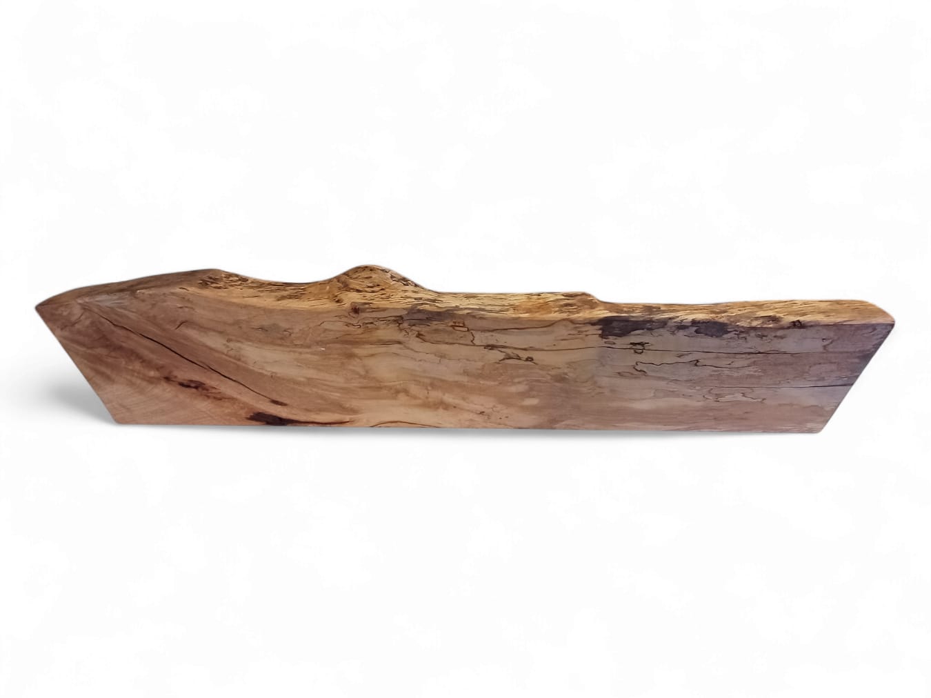 Live Edge Spalted Beech Rustic Floating Mantle, Fireplace Mantle