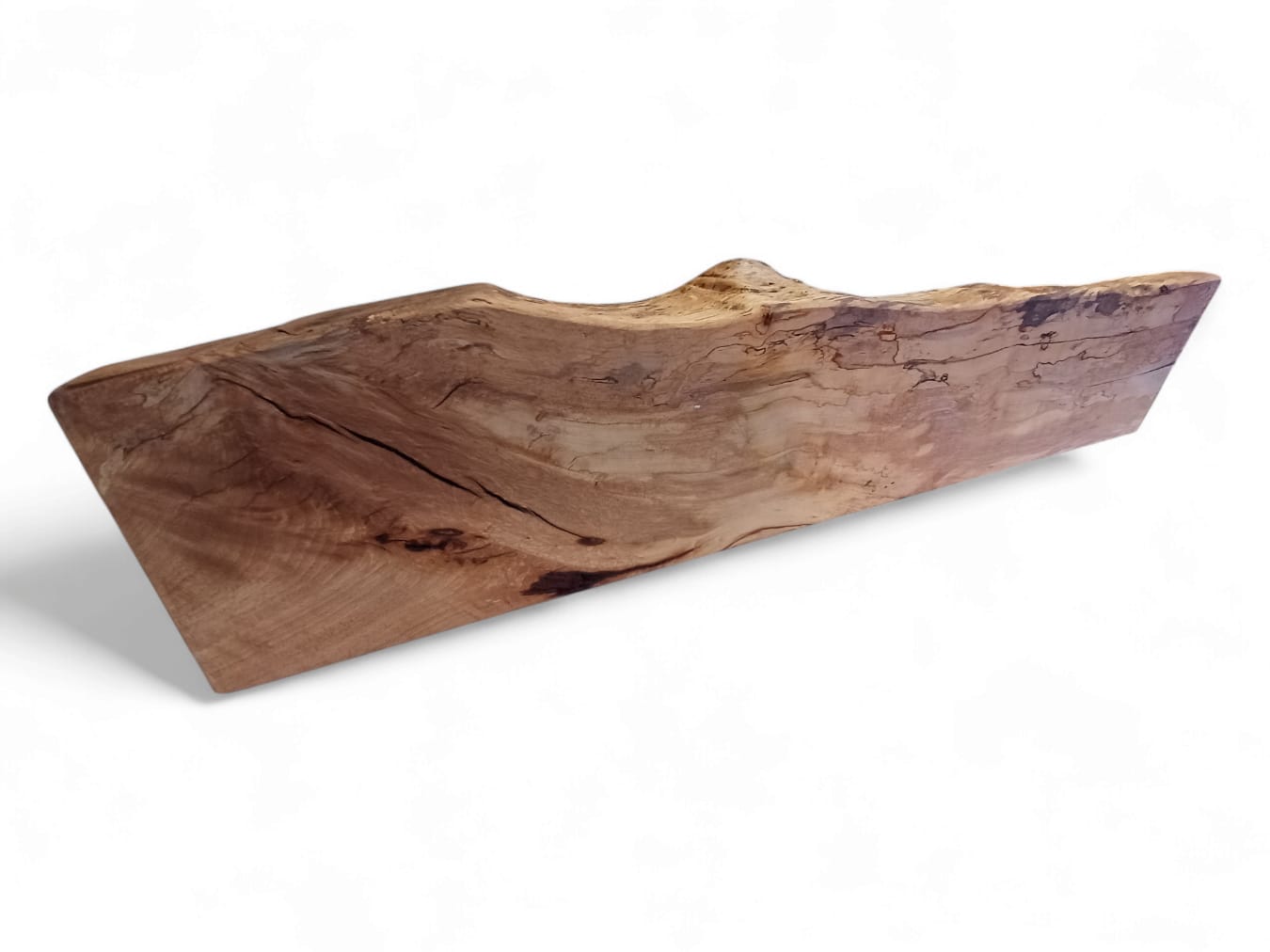 Live Edge Spalted Beech Rustic Floating Mantle, Fireplace Mantle