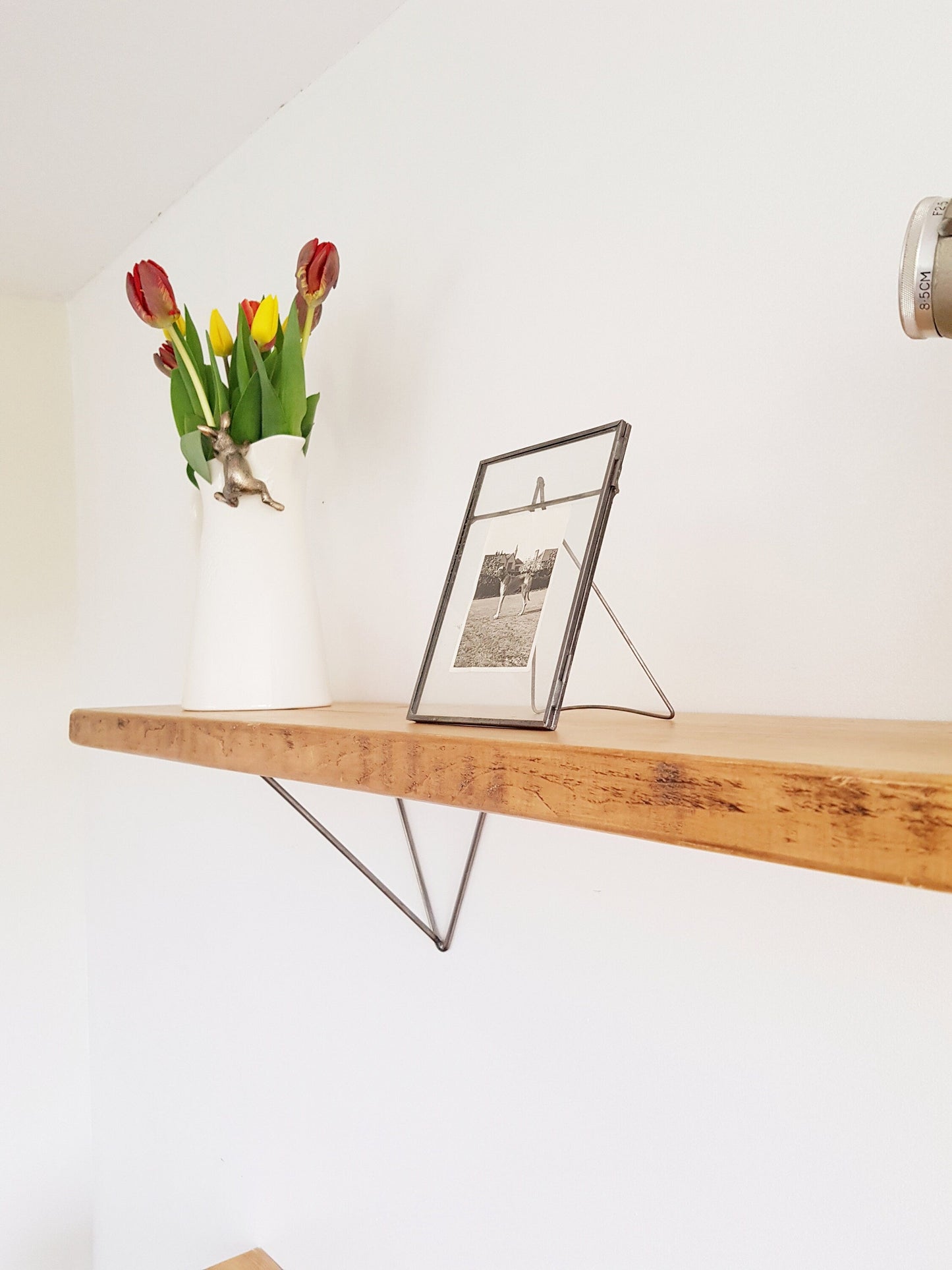 Pine Shelf with hairpin Brackets